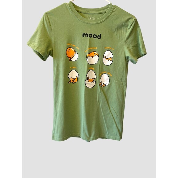 Sanrio Gudetama Mood Egg Lazy Day Graphic T-Shirt Green Unisex Size Small - Picture 1 of 4
